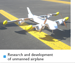 Research and development of unmanned airplane